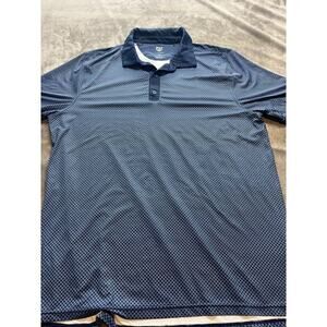 Graham Luxe Polo‎ Shirt Mens Large L Navy Blue Lightweight Stretch Golf